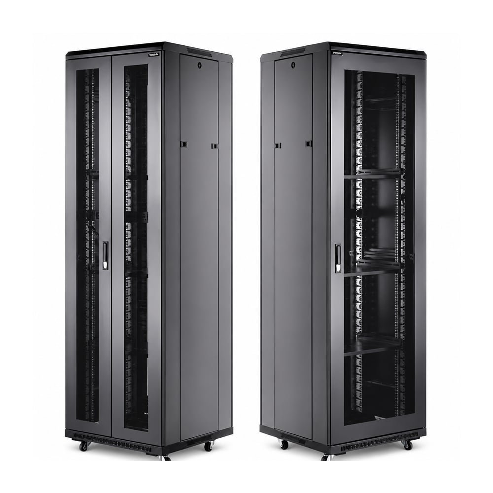 GABINETE METALICO DE PISO 42U: 600X600MM. INC BANDEJA Y 4 VENTILADORES